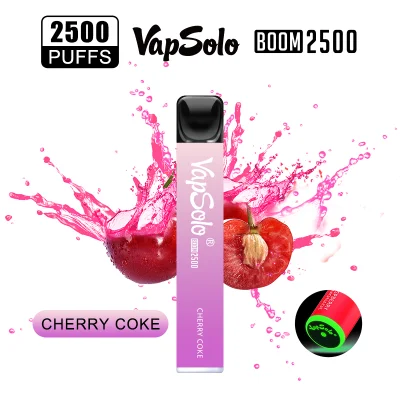 시장 최신 제품 소금 니코틴 20mg Vapsolo Boom 다채로운 흡연 Vapes E Hookah E Shisha 2500 퍼프